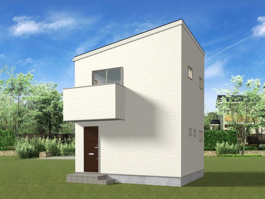 松江市でシングルマザーのためのマイホームを建てる林谷工業の建物パース03