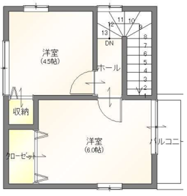 松江市でシングルマザーのためのマイホームを建てる林谷工業の間取り03-2