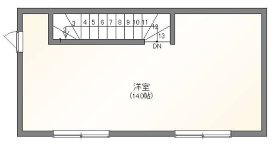 松江市でシングルマザーのためのマイホームを建てる林谷工業の間取り04-2