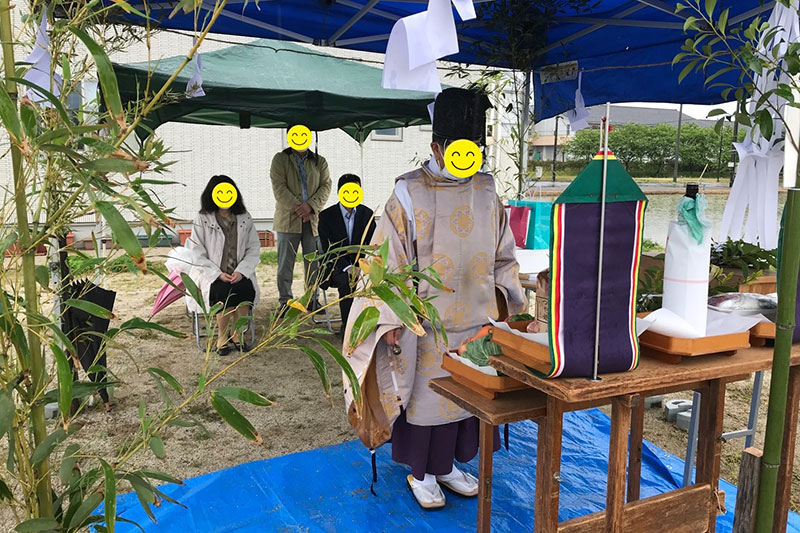 松江市で家づくりを営む林谷ホームの地鎮祭画像